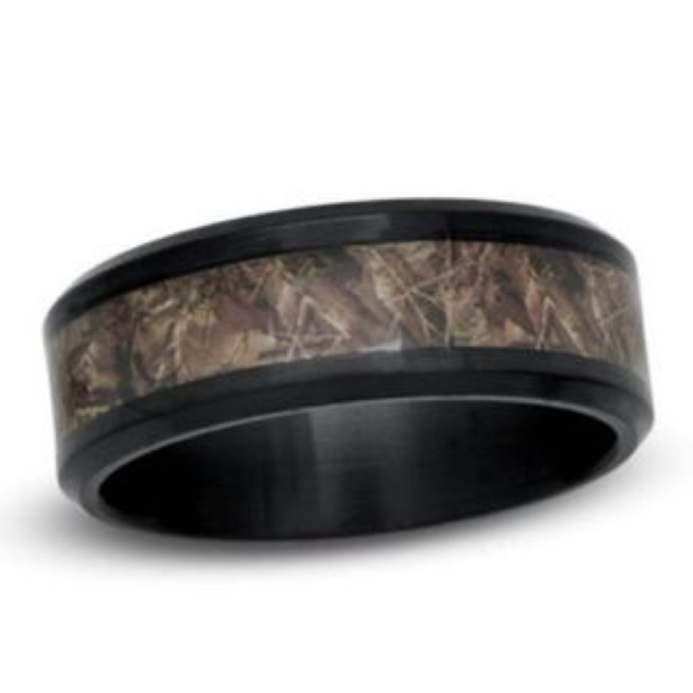 Men’s Stainless Steel Camoflauge Wedding Band